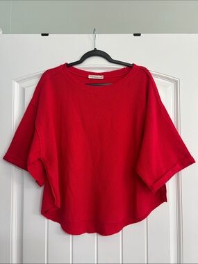 BRAND NEW Zenana Red Oversized Waffle Knit shirt! Great pop of color!